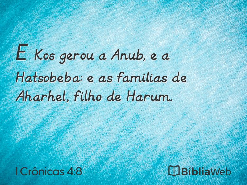 I Crônicas 4:8 em imagem para compartilhar