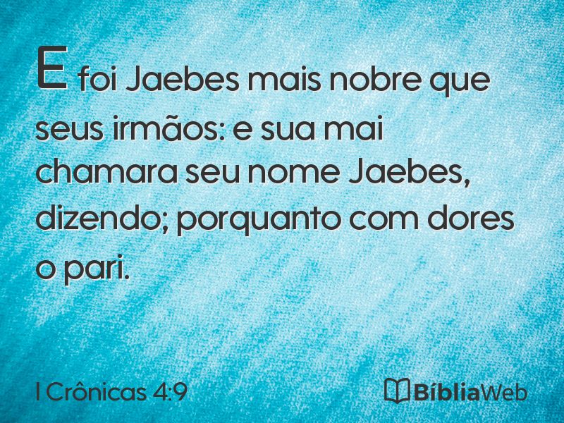 I Crônicas 4:9 em imagem para compartilhar