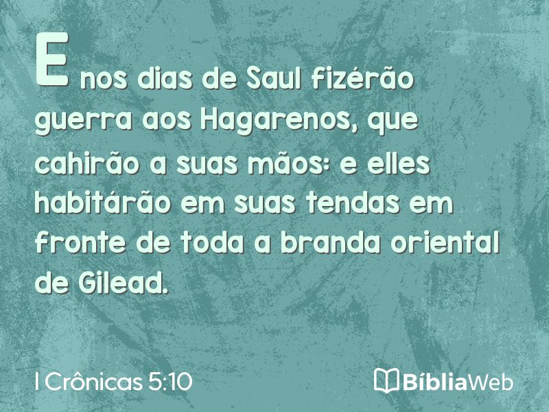 I Crônicas 5:10 em imagem para compartilhar
