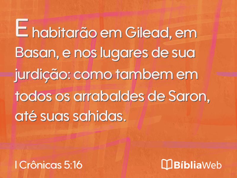 I Crônicas 5:16 em imagem para compartilhar