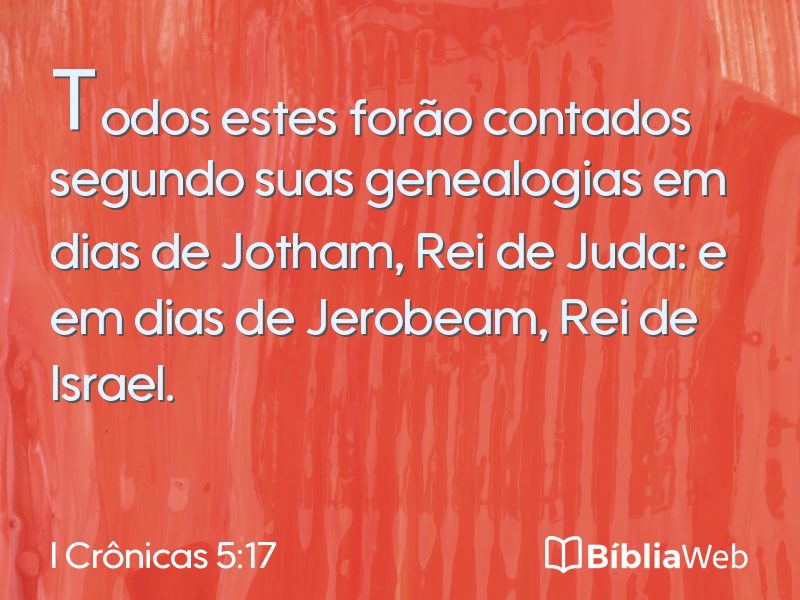 I Crônicas 5:17 em imagem para compartilhar
