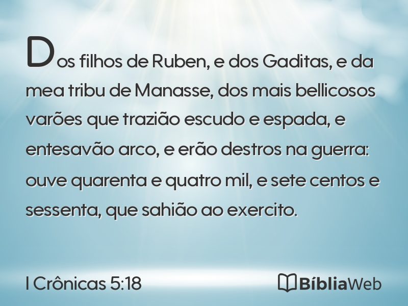 I Crônicas 5:18 em imagem para compartilhar