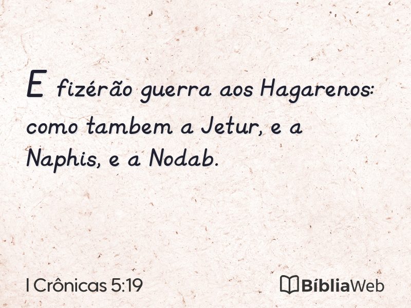 I Crônicas 5:19 em imagem para compartilhar
