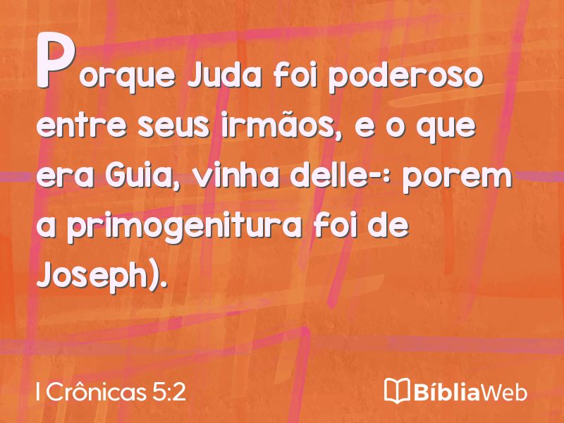 I Crônicas 5:2 em imagem para compartilhar