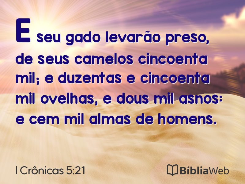 I Crônicas 5:21 em imagem para compartilhar