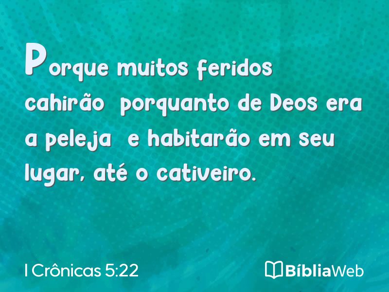 I Crônicas 5:22 em imagem para compartilhar