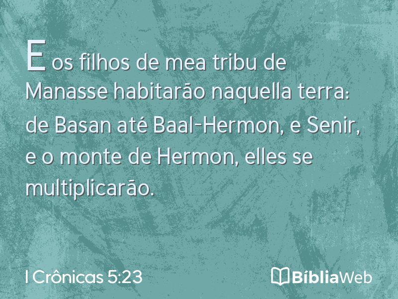 I Crônicas 5:23 em imagem para compartilhar