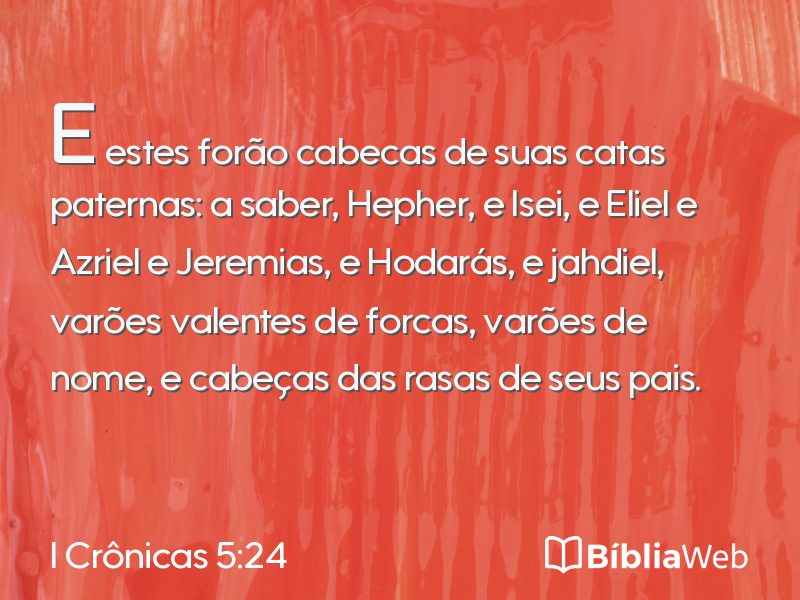 I Crônicas 5:24 em imagem para compartilhar