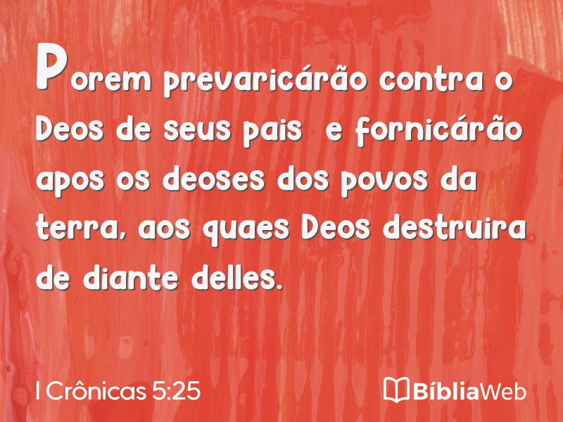 I Crônicas 5:25 em imagem para compartilhar