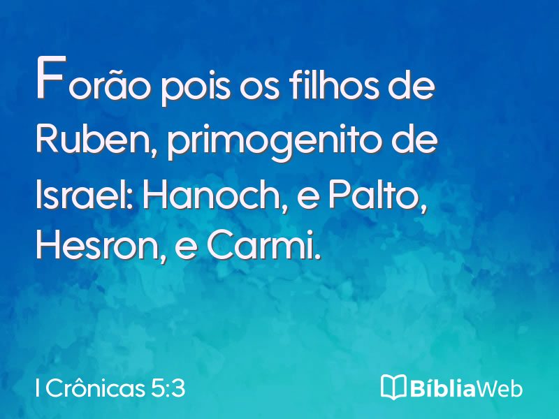 I Crônicas 5:3 em imagem para compartilhar