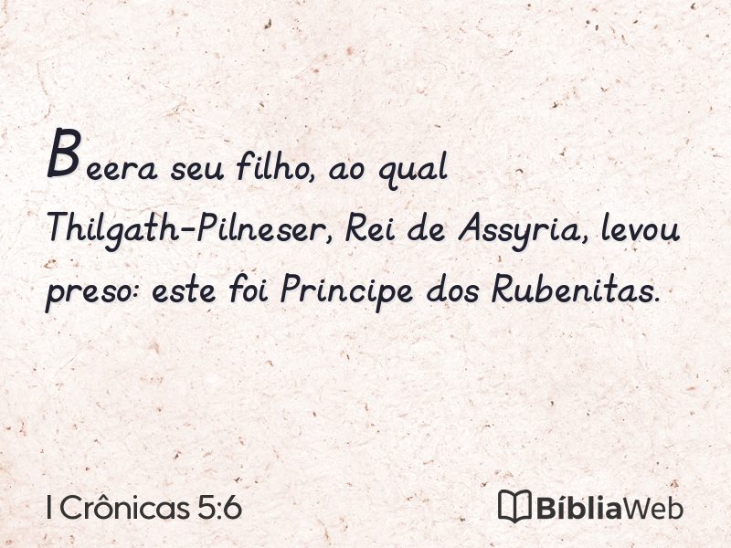 I Crônicas 5:6 em imagem para compartilhar