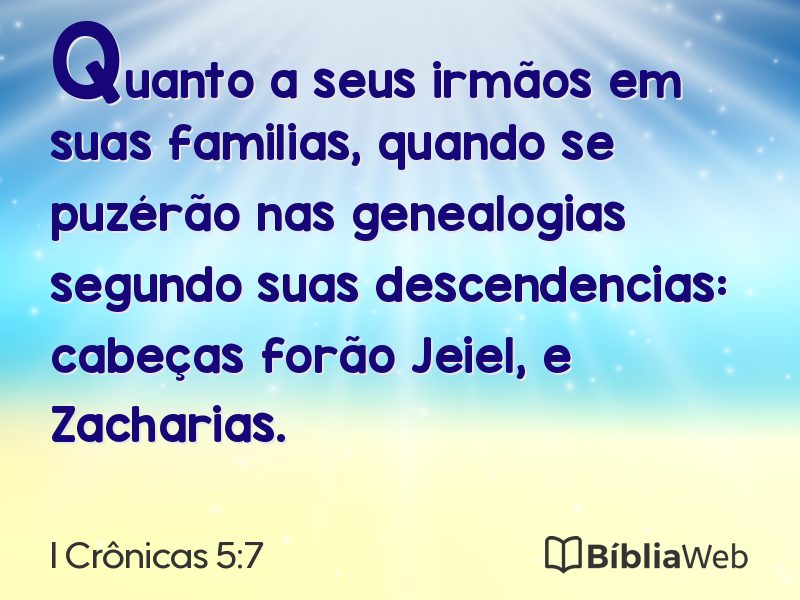 I Crônicas 5:7 em imagem para compartilhar
