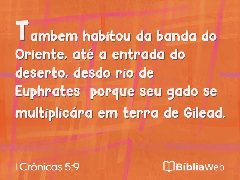 I Crônicas 5:9 em imagem para compartilhar