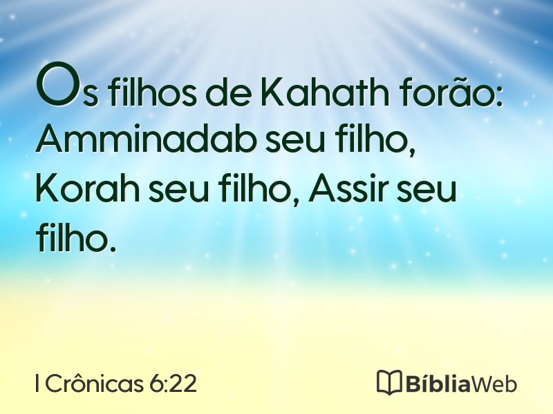 I Crônicas 6:22 em imagem para compartilhar