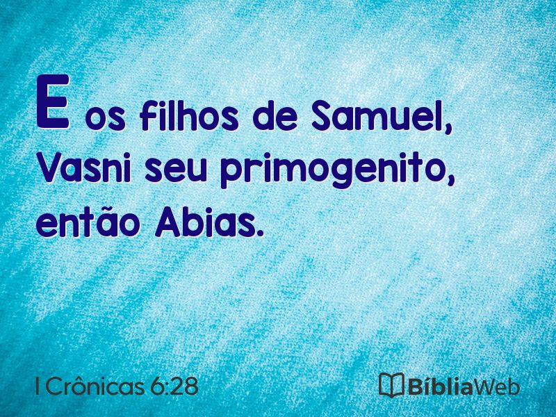I Crônicas 6:28 em imagem para compartilhar
