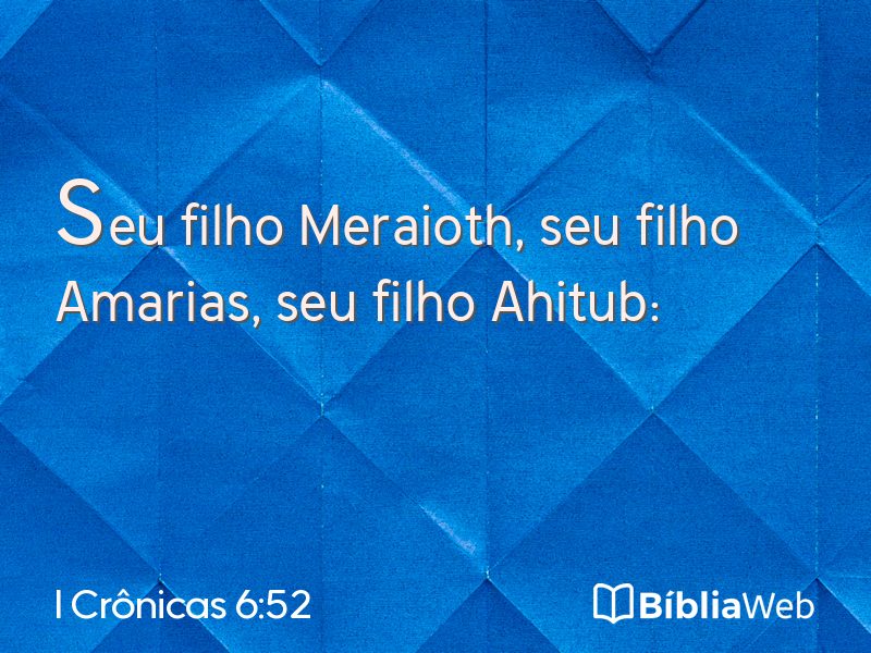 I Crônicas 6:52 em imagem para compartilhar