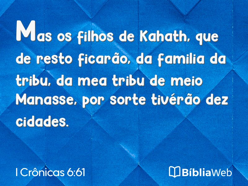 I Crônicas 6:61 em imagem para compartilhar