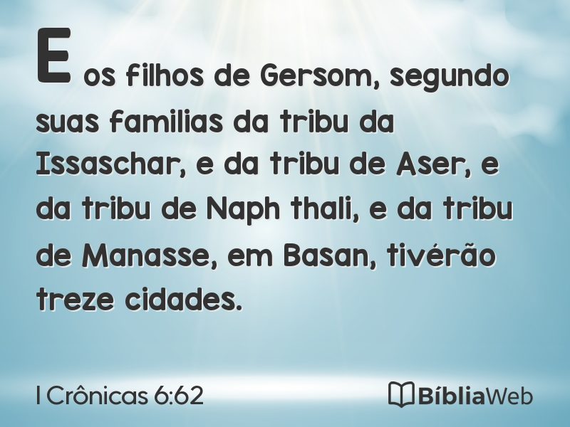 I Crônicas 6:62 em imagem para compartilhar