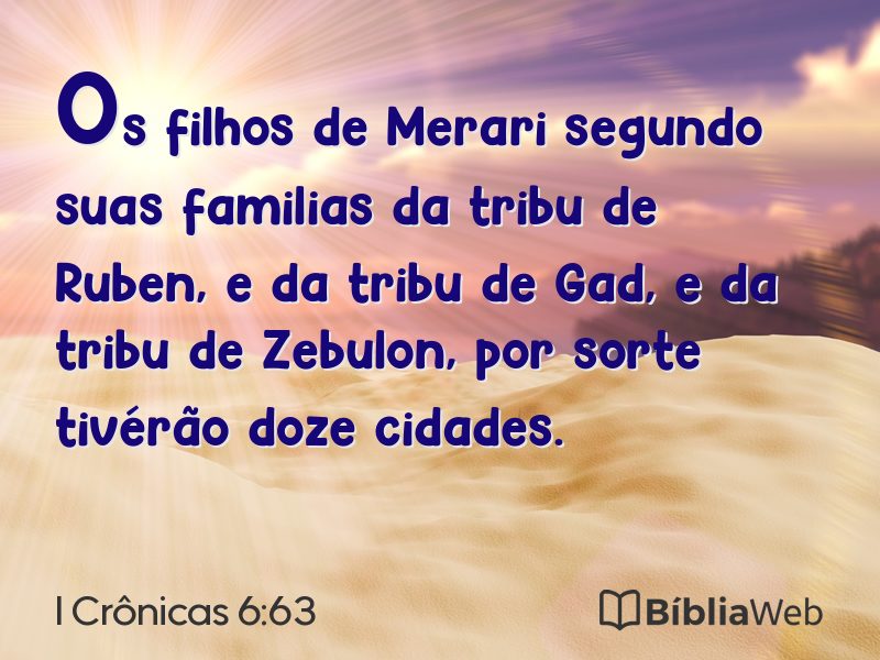 I Crônicas 6:63 em imagem para compartilhar