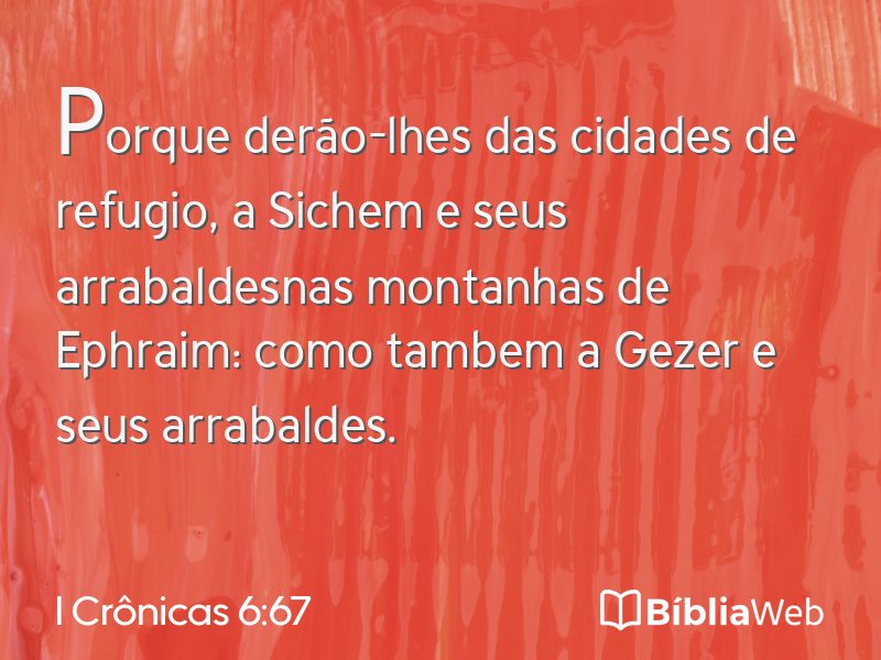 I Crônicas 6:67 em imagem para compartilhar