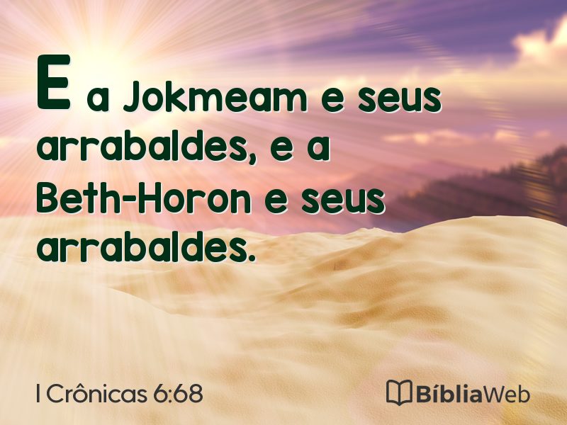 I Crônicas 6:68 em imagem para compartilhar