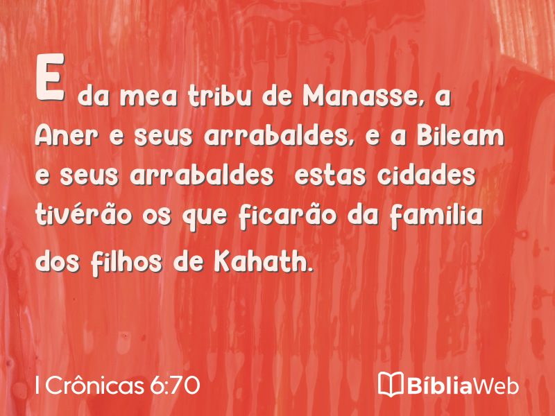 I Crônicas 6:70 em imagem para compartilhar