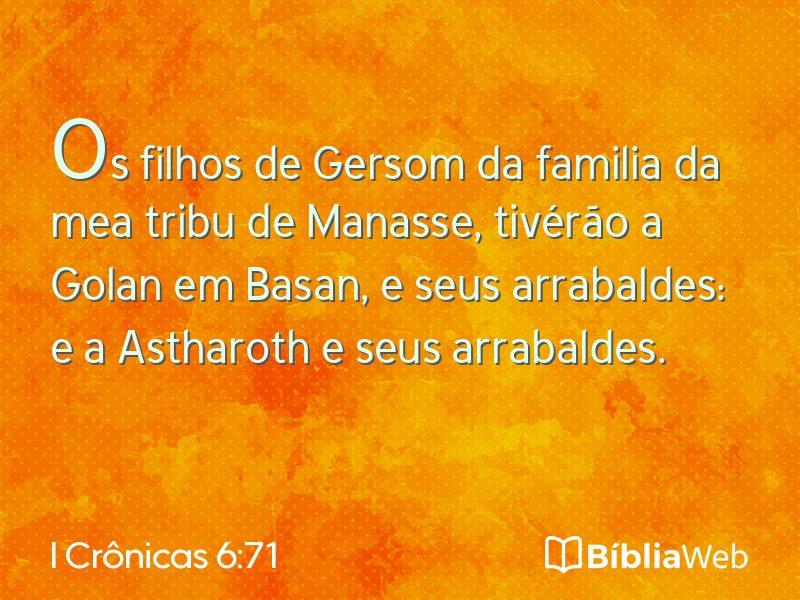 I Crônicas 6:71 em imagem para compartilhar