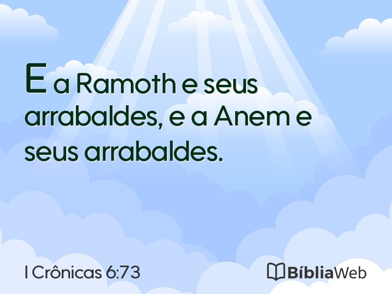 I Crônicas 6:73 em imagem para compartilhar