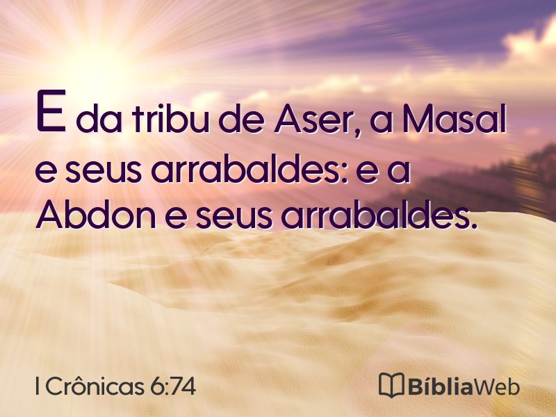 I Crônicas 6:74 em imagem para compartilhar