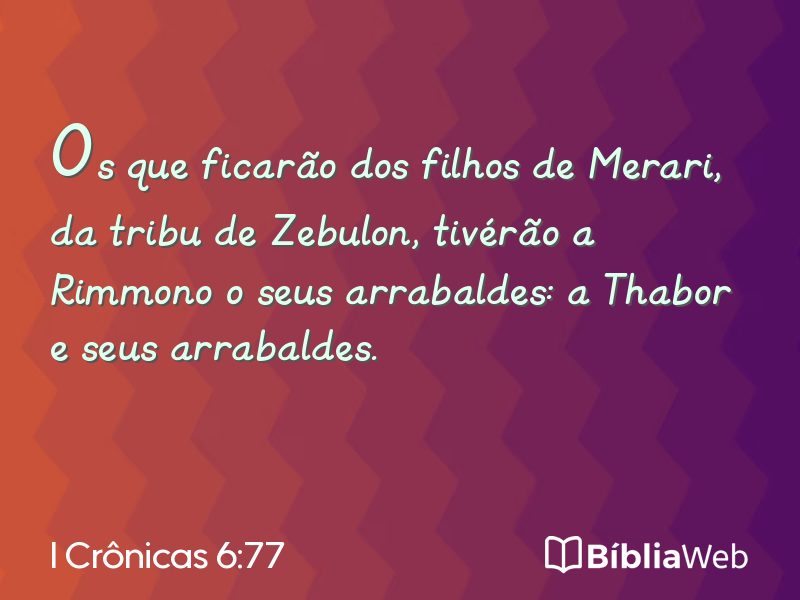 I Crônicas 6:77 em imagem para compartilhar