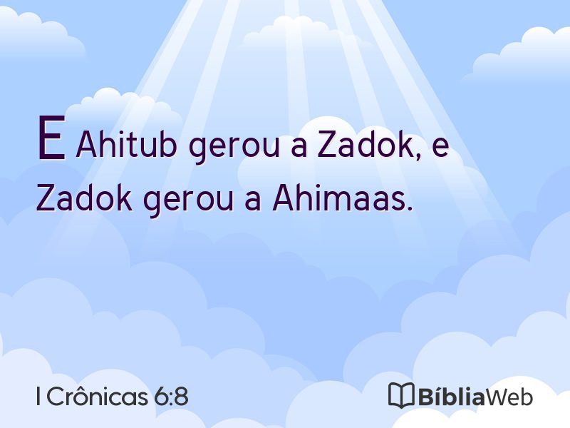 I Crônicas 6:8 em imagem para compartilhar