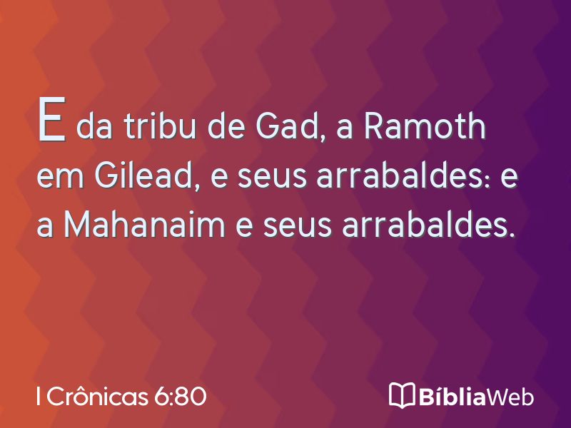 I Crônicas 6:80 em imagem para compartilhar