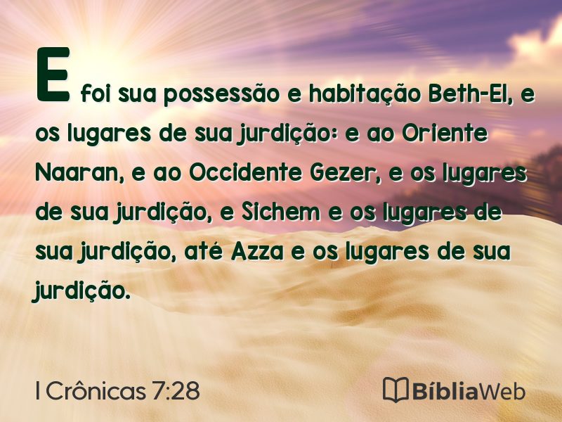 I Crônicas 7:28 em imagem para compartilhar