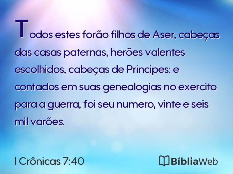 I Crônicas 7:40 em imagem para compartilhar