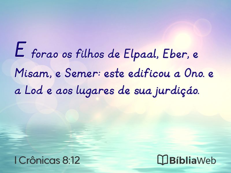 I Crônicas 8:12 em imagem para compartilhar