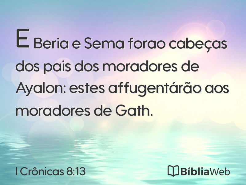 I Crônicas 8:13 em imagem para compartilhar