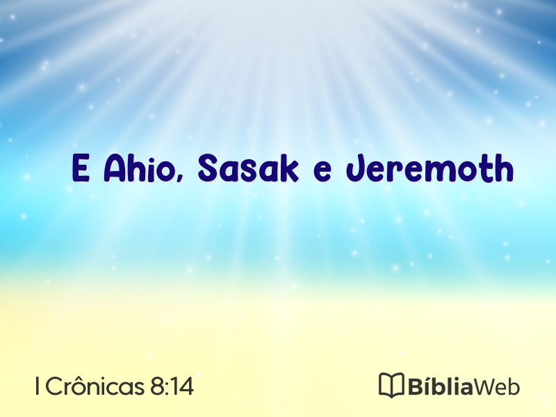 I Crônicas 8:14 em imagem para compartilhar