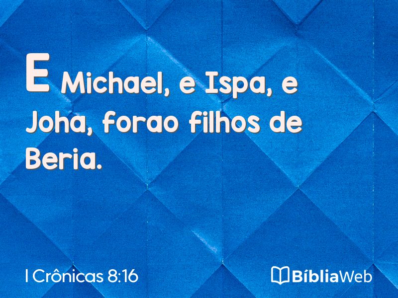 I Crônicas 8:16 em imagem para compartilhar