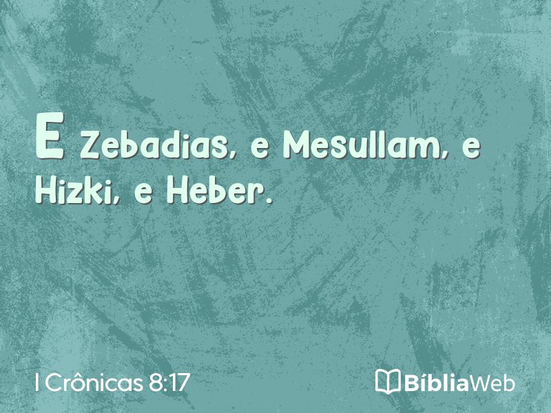 I Crônicas 8:17 em imagem para compartilhar