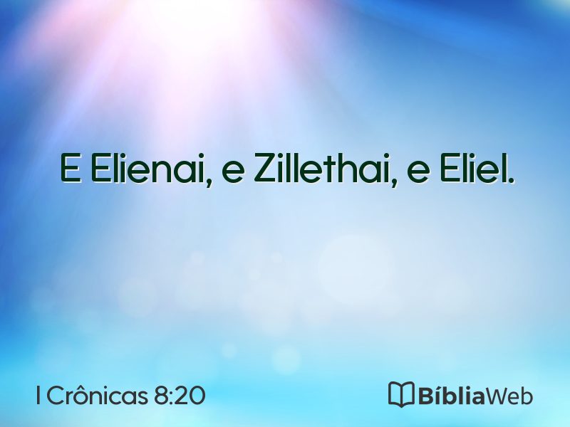 I Crônicas 8:20 em imagem para compartilhar