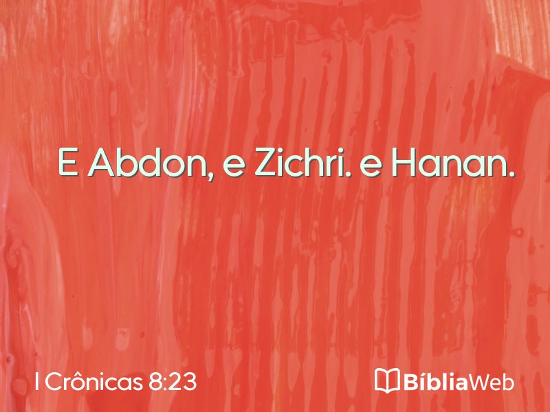 I Crônicas 8:23 em imagem para compartilhar