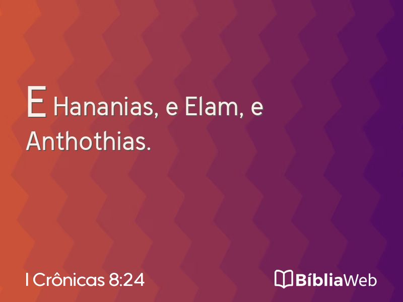I Crônicas 8:24 em imagem para compartilhar
