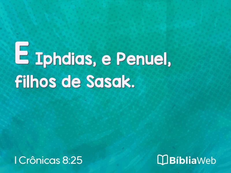 I Crônicas 8:25 em imagem para compartilhar