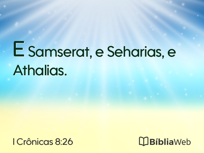 I Crônicas 8:26 em imagem para compartilhar