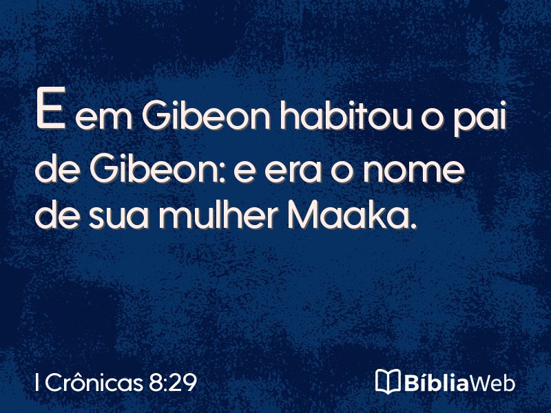I Crônicas 8:29 em imagem para compartilhar