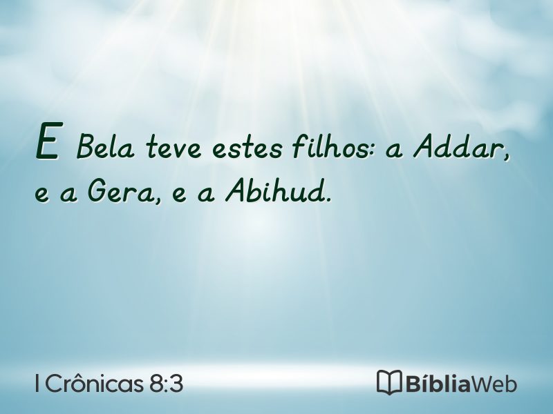 I Crônicas 8:3 em imagem para compartilhar