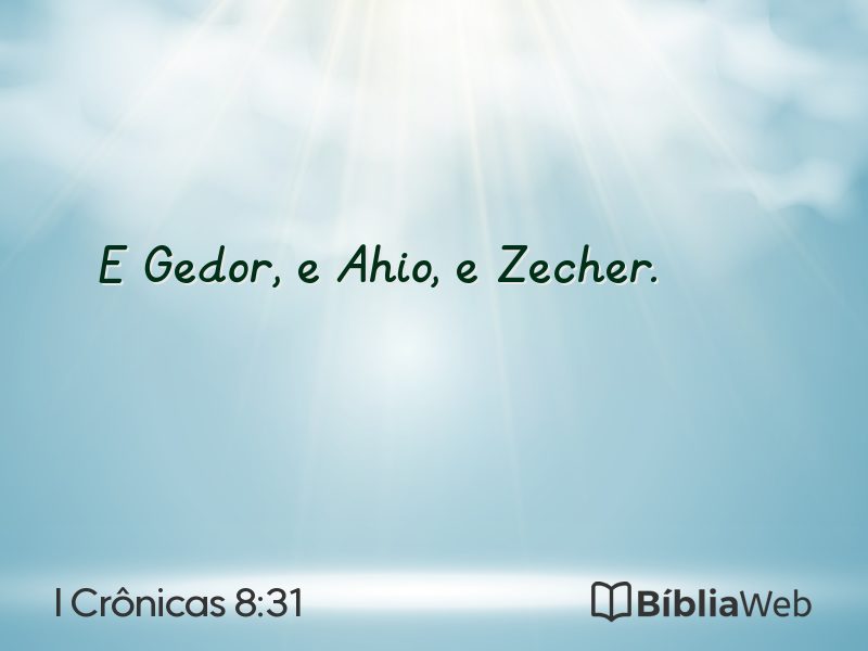 I Crônicas 8:31 em imagem para compartilhar