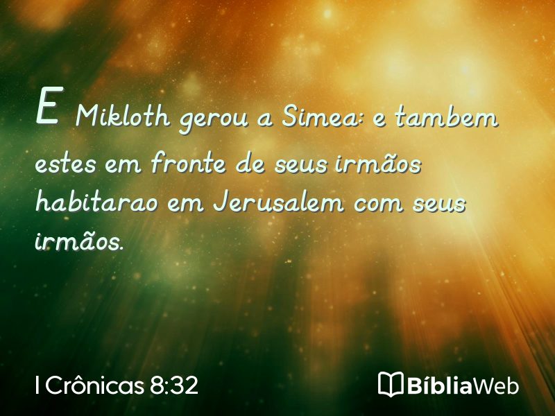 I Crônicas 8:32 em imagem para compartilhar