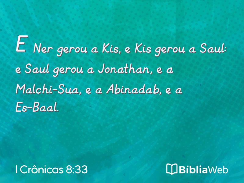 I Crônicas 8:33 em imagem para compartilhar