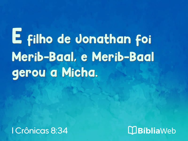 I Crônicas 8:34 em imagem para compartilhar